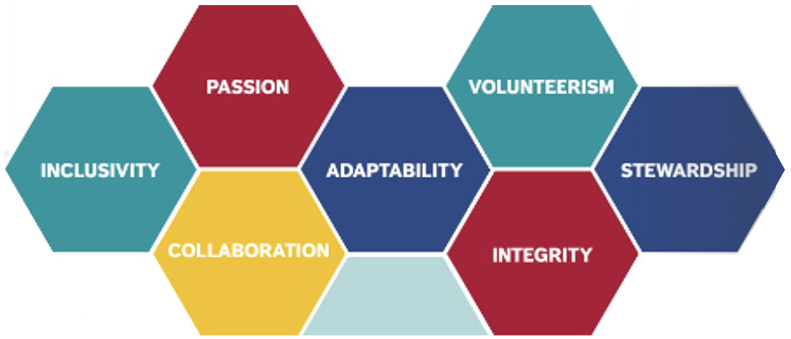 ARCS Values: Inclusivity, Passion, Collaboration, Adaptability, Volunteerism, Integrity, Stewardship